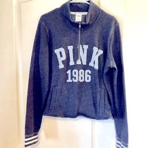PINK by Victoria Secret - 1/4 zip sweatshirt in blue
